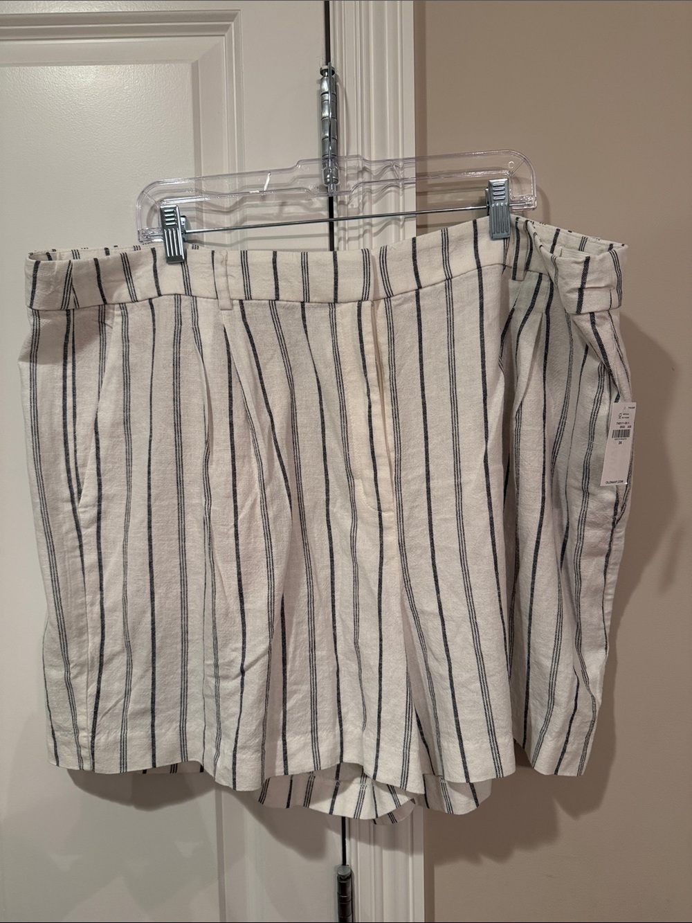 torrid Cream and Black Vertical-Stripe Women’s Bermuda Shorts